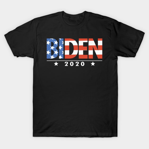 Joe Biden 2020 For President Democrat USA American Flag Design T-Shirt by ScottsRed